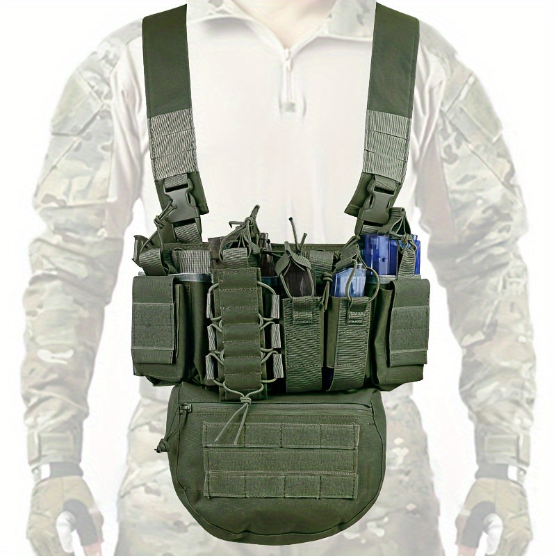 Lightweight Training Vest Chest Rig with Drop Pouch