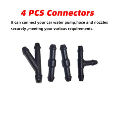Windshield Washer Hose Kit 2m Universal 4 Connectors Water Pump Nozzle Install