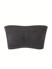 2pcs Strapless Bandeau Bras Soft Stretch Everyday Bra Women's Lingerie