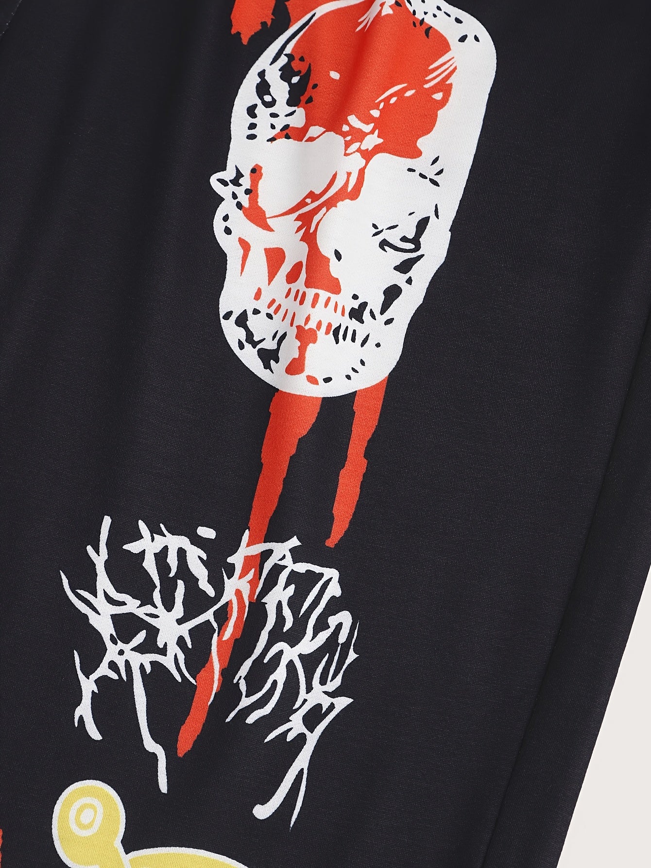  Graffiti Print Drawstring High Rise Pants