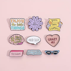 Stay Classy Enamel Pins You're Enough You Deserve Brooches Lapel Badges Slogan