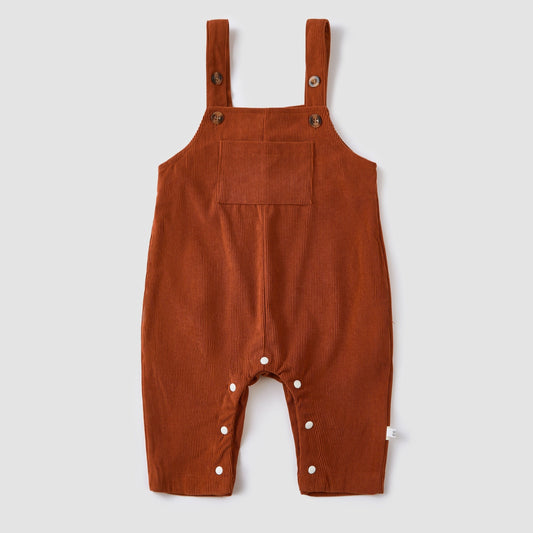 Autumn Baby Cotton Overalls Solid Bodysuit with Pockets