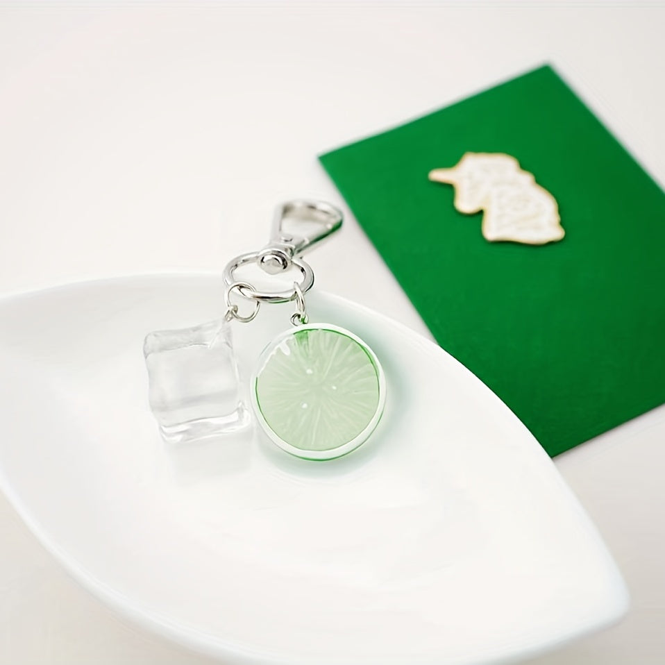 Ice Lemon Shape Keychain Simulation Food Keychain Pendant Bag Accessory