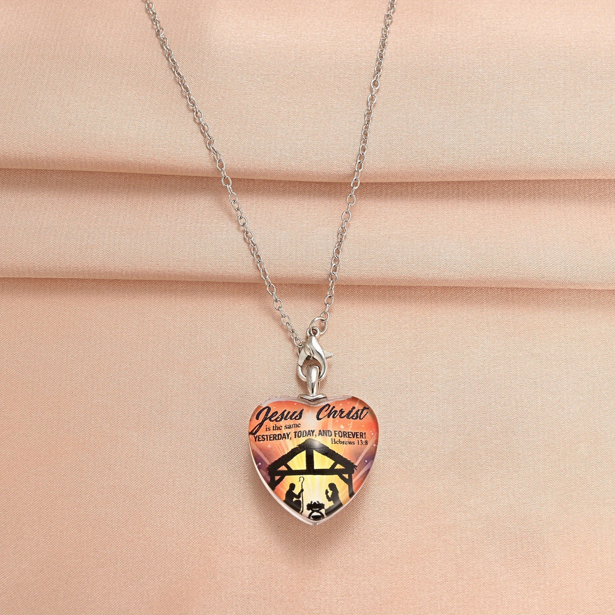 Heart Shaped Crystal Pendant Alphabet Necklace Gift