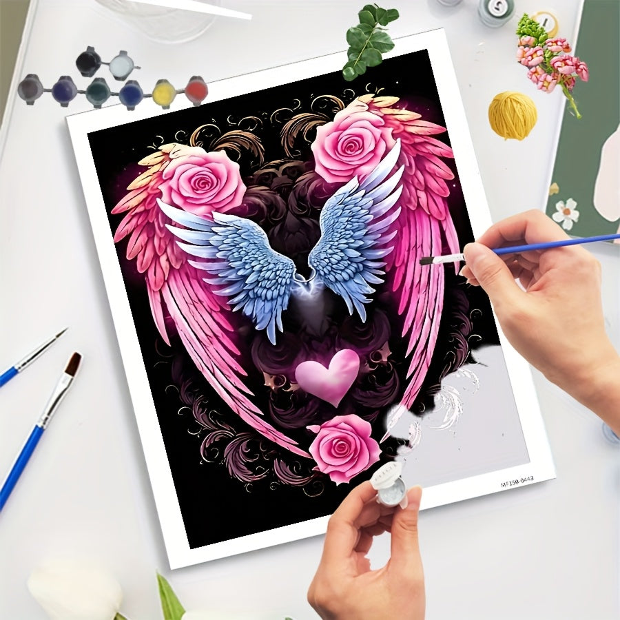 DIY Digital Painting Kit Rose Wings Home Wall Decor Ideal Gift for Crafts