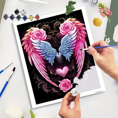 DIY Digital Painting Kit Rose Wings Home Wall Decor Ideal Gift for Crafts