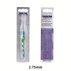 1pcs Floral Printed Crochet Hook 2 25mm B 10mm N Ergonomic Soft Grip Handle