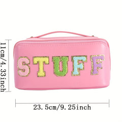 Preppy Makeup Bag Stuff Bag Letter Embroidery Cosmetic Bag