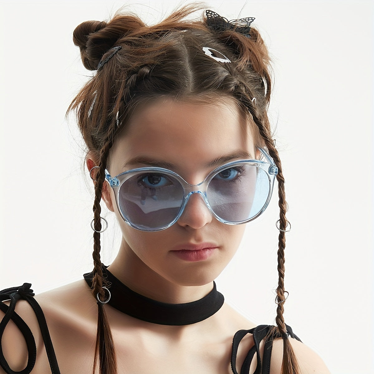 Y2K Round Sunglasses Jelly Frame Anti Glare UV400