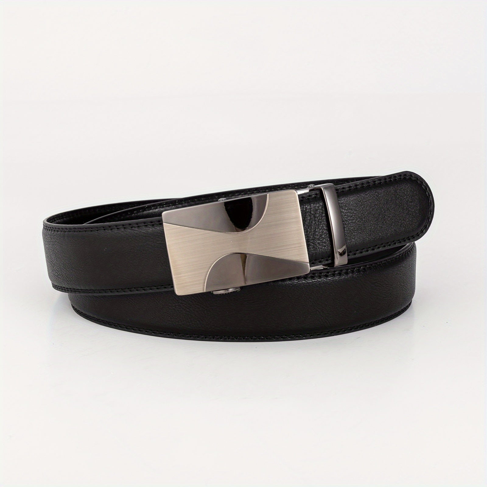 Men's Automatic Buckle PU Leather Belt Business Suit Waist Strap