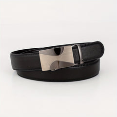 Men's Automatic Buckle PU Leather Belt Business Suit Waist Strap
