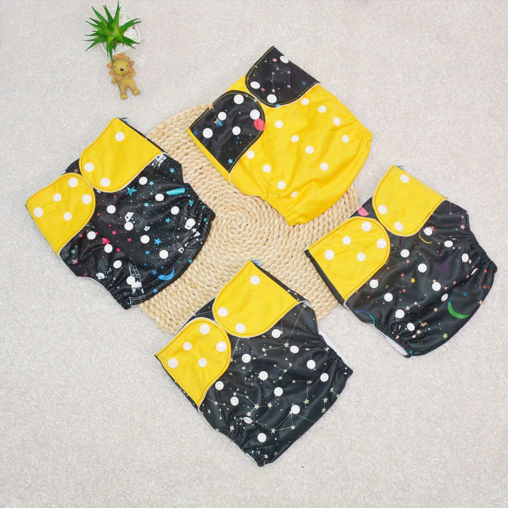 4pcs Washable Cloth Diaper Covers Adjustable Nappy Reusable Cloth Diapers