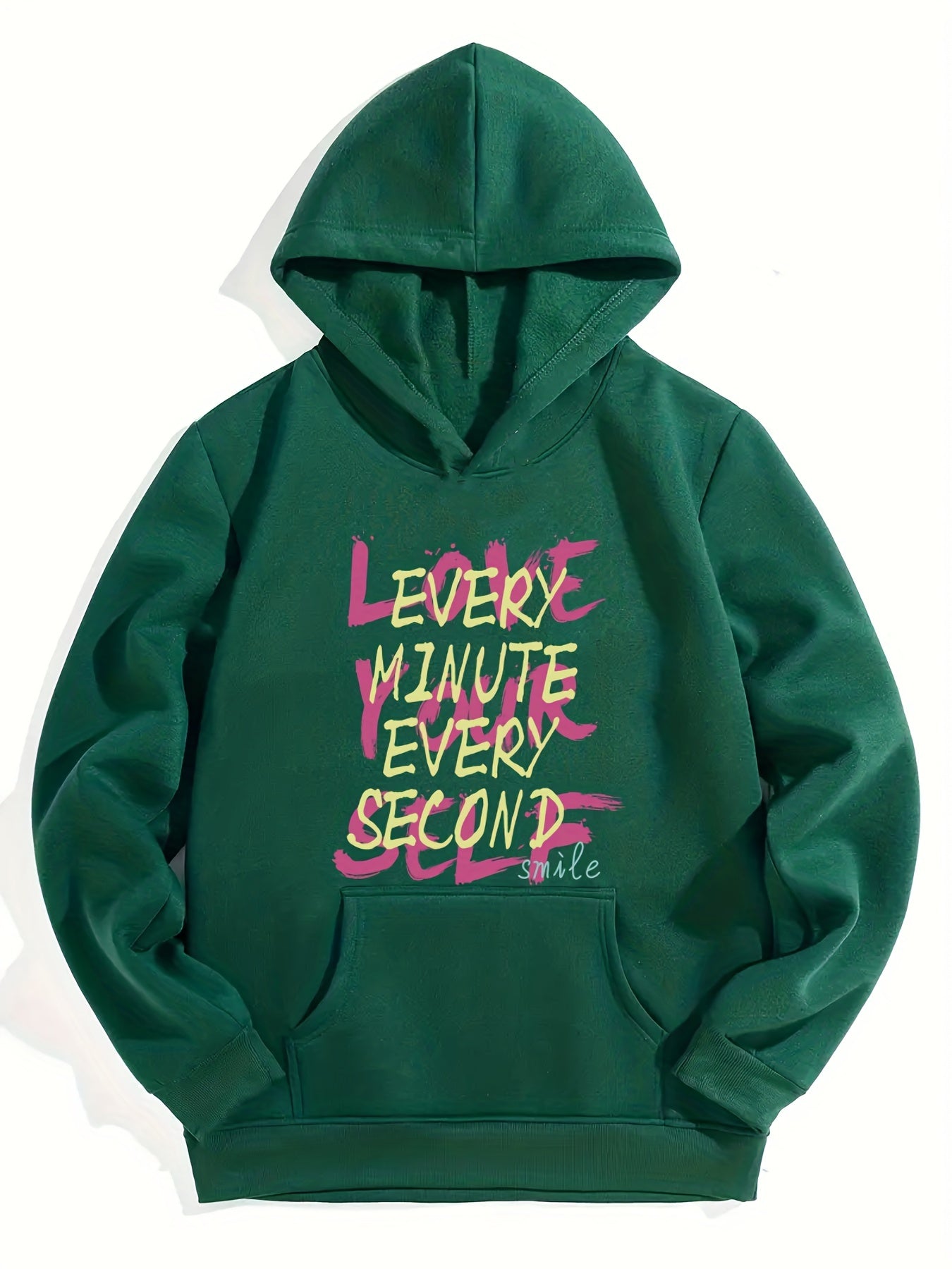 Girls 'Love Yourself' Print Hooded Sweatshirt - Long Sleeve Hoodie Pullover