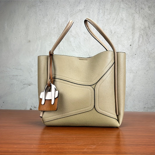 Women's Evening Shoulder Bag with Brown Accents
