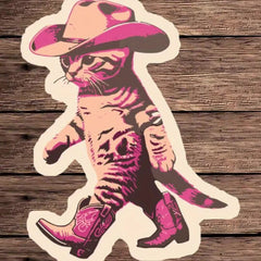 Cat Cowboy Sticker Sunscreen Waterproof PVC Multiple Colors