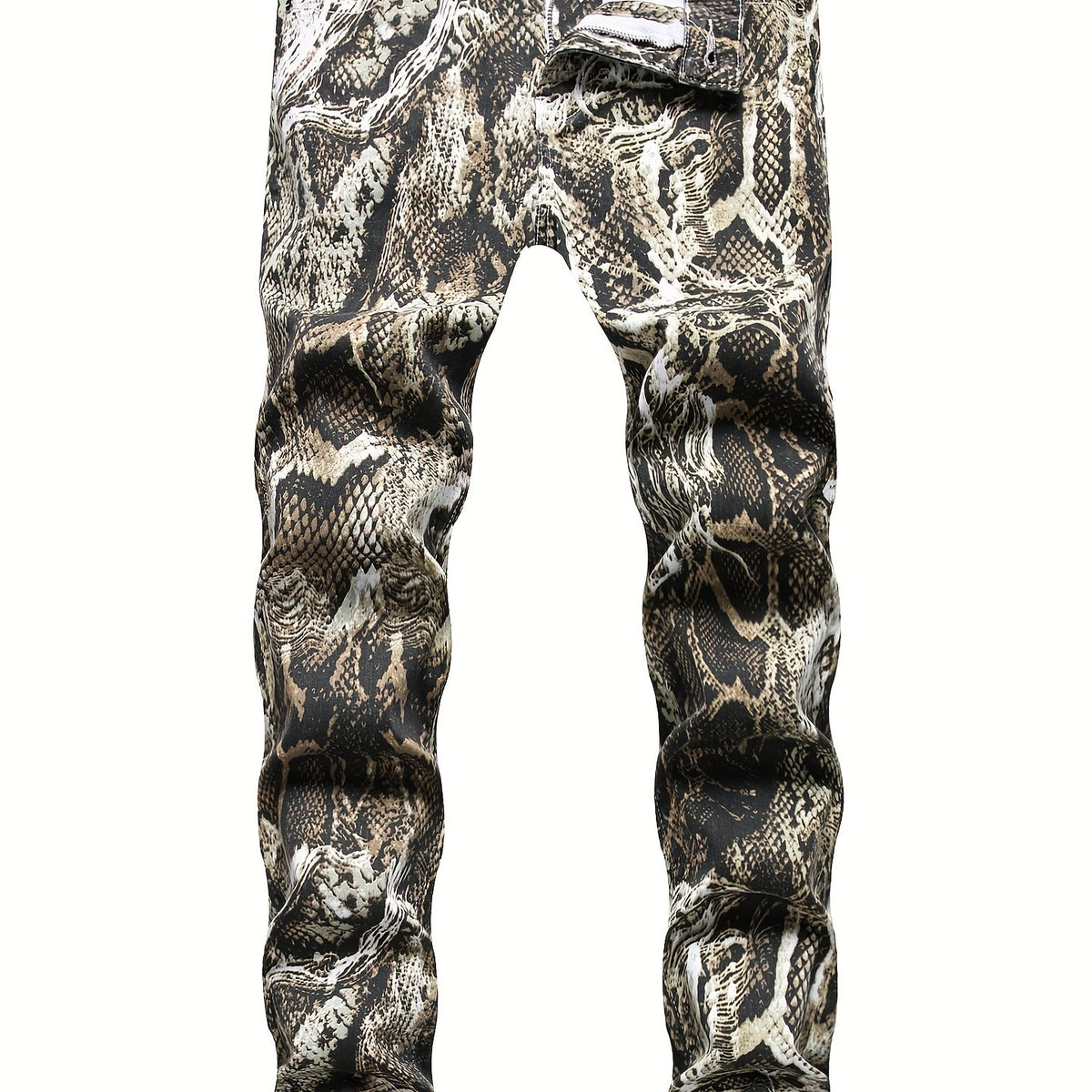 Men's Slim Fit Snake Skin Graphic Jeans Streetwear