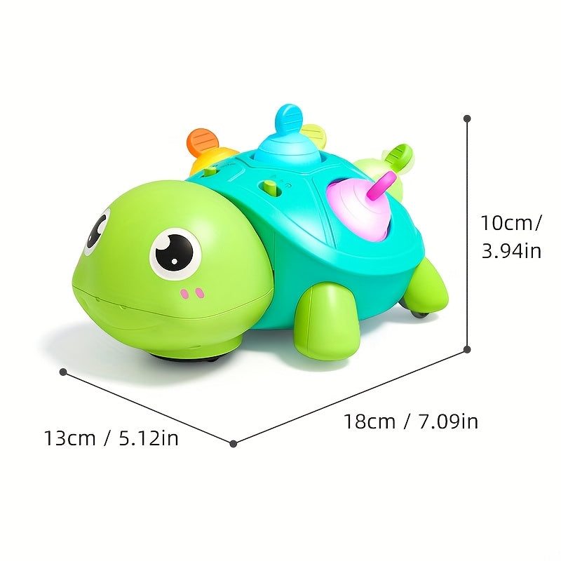 Interactive Turtle Toy with Crawling Movement, Sounds & Lights
