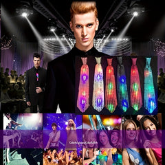 LED Tie Children's Bright Glow Tie Sequin Flash Tie for Parties Carnivals