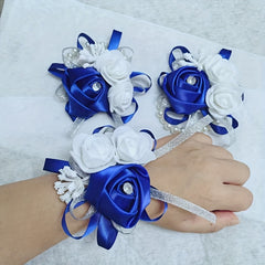 3pcs Prom Flower Wrist Corsages Wedding Royal Hand Flower Anniversary