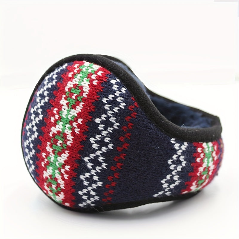 Festive Holiday Earmuffs Snowflake & Star Patterns