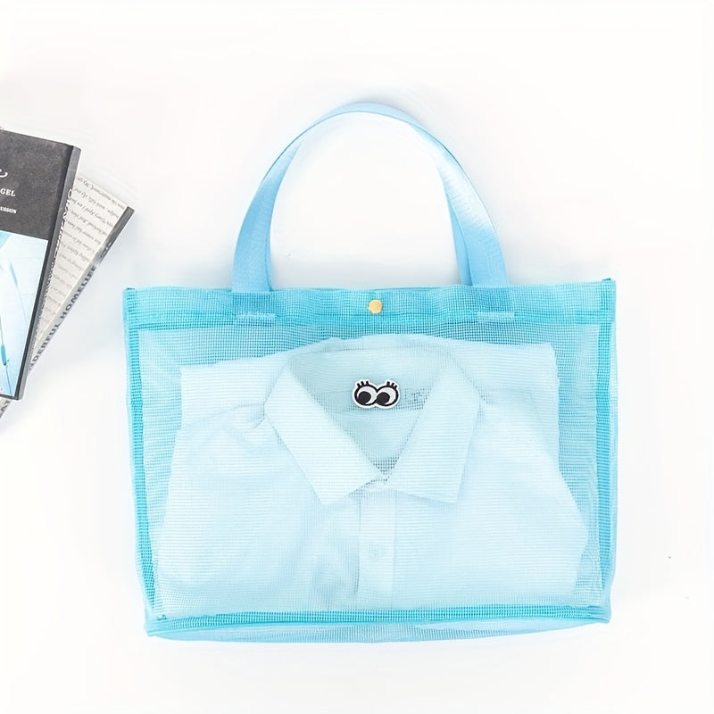 Cartoon Mesh Beach Bag Handbag Portable Toiletry Storage Bag