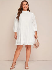  Mock Neck Cut Out Long Sleeve Mini Dress