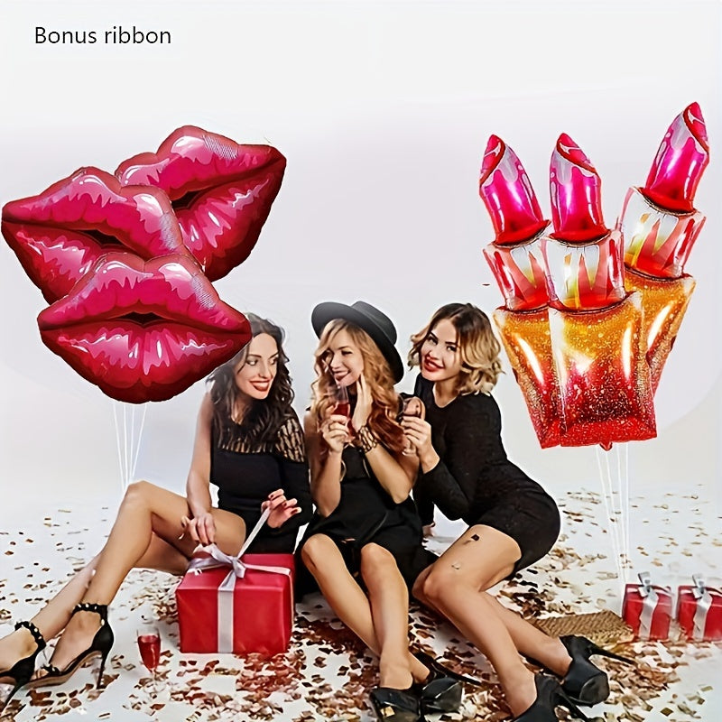 3pcs Lipstick Balloon Set Birthday Party Decoration