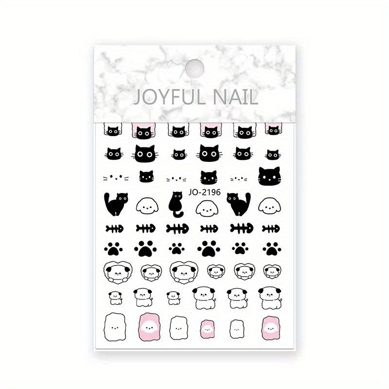 Cartoon Dog Kitten Nail Sticker DIY Decorative Sticker