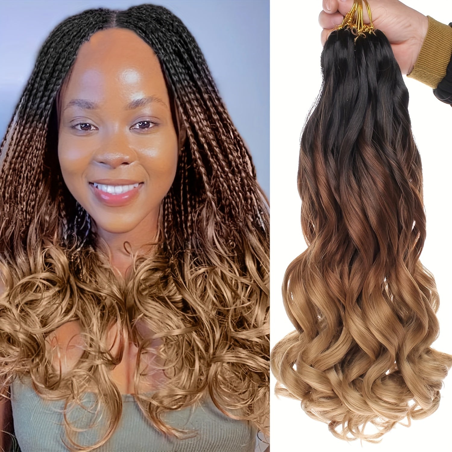 French Curl Braiding Hair 66cm Loose Wave For Box Braids
