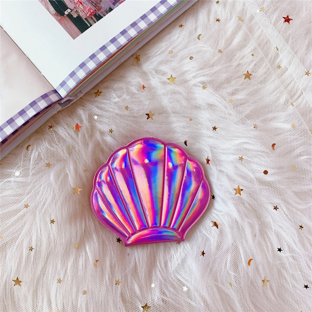 Shell Glitter Double Sided Compact Makeup Mirror
