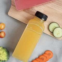 5pcs Clear Plastic Juice Bottles Leak Proof Large Capacity Beverage Containers
