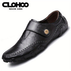 CLOHOO Retro Loafers Slip On Sneakers Light Brown