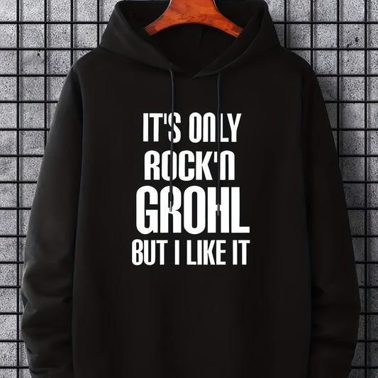Men's Letter Print Hoodie Casual Hooded Sweatshirt