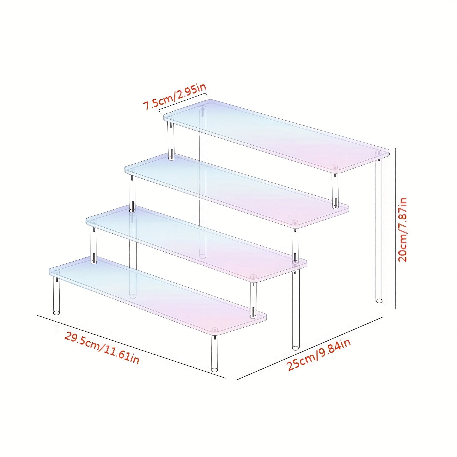 Rainbow Acrylic Ladder Display Rack for Garage Kit & Anime Models