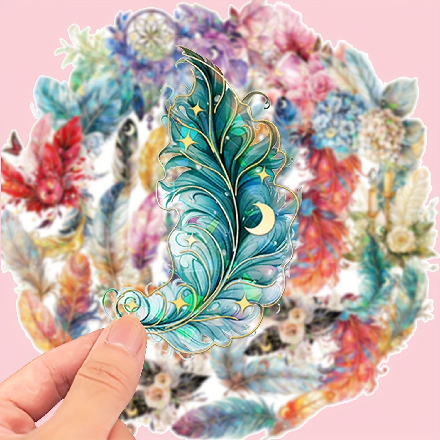 30pcs Golden Leaf Stickers Adhesive Vinyl Decals for DIY Crafts Journals Laptops