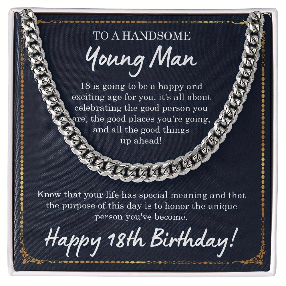 Sentimenta Necklace With Message Card for 18th Birthday Boy