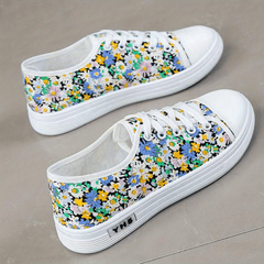 Women's Floral Print Canvas Shoes Lightweight Low Top Shoes