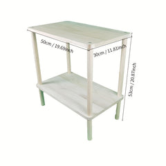 2-Story Wooden Small Table for Living Room & Bedroom Use