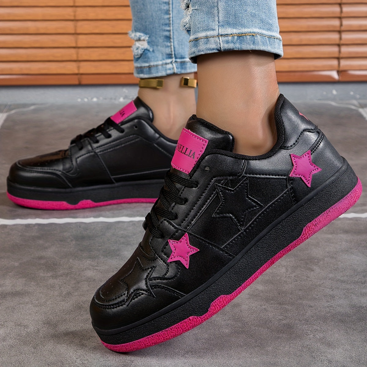 Star Pattern Board Shoes Women's Casual Anti Slip Sport Shoes