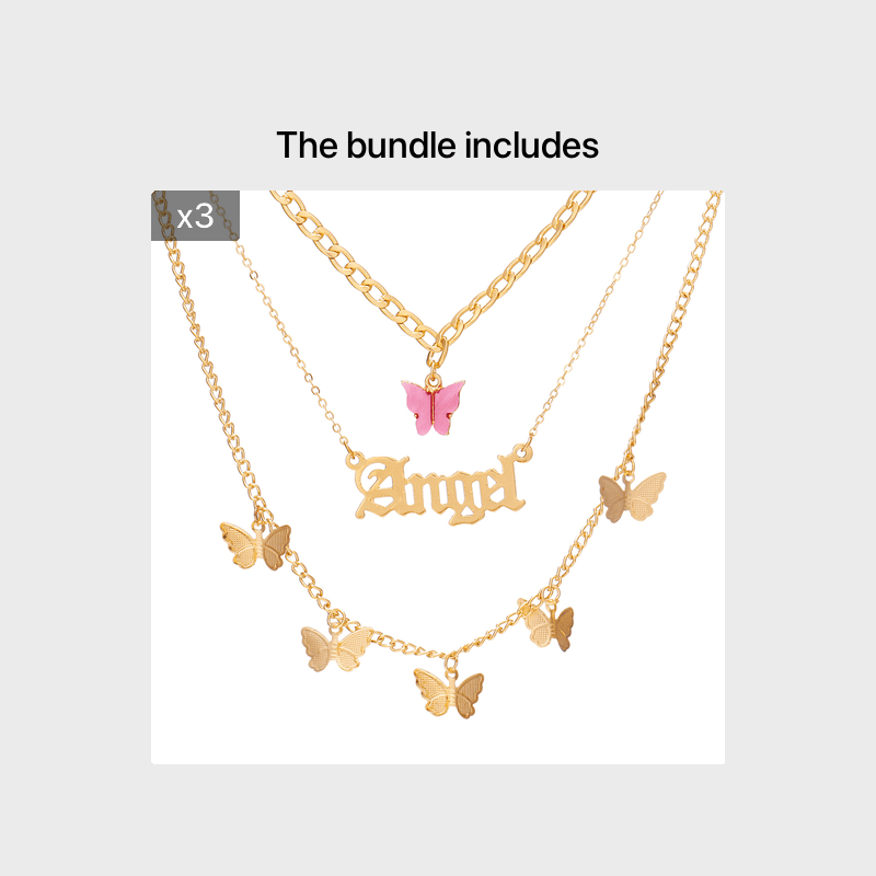 Letter & Butterfly Charm Necklace