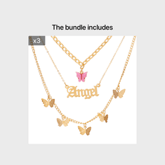 Letter & Butterfly Charm Necklace