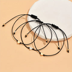 3 Pcs Rope Bracelet Heart Shape Adjustable Friendship Bangles