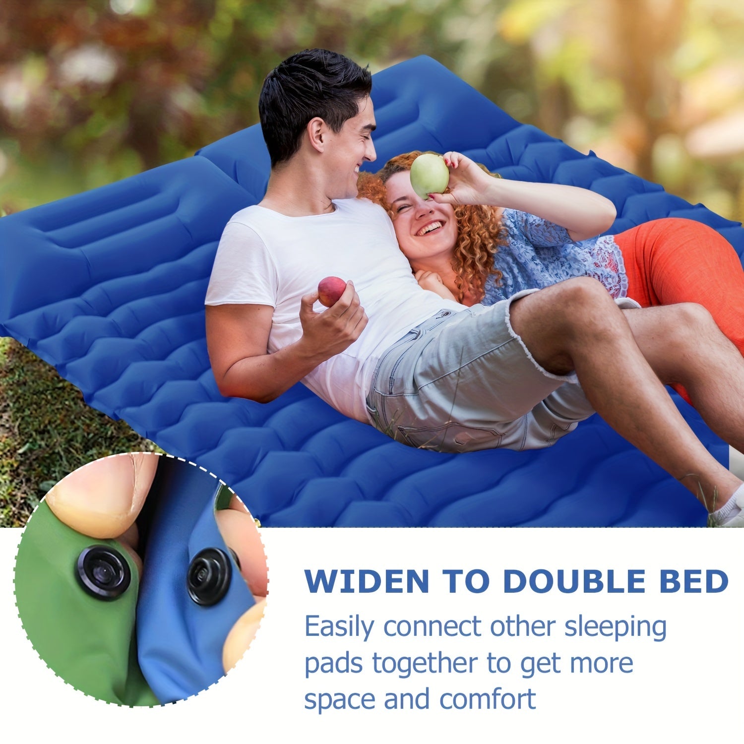 Ultralight Inflatable Sleeping Pad with Built-in Pillow for Hiking