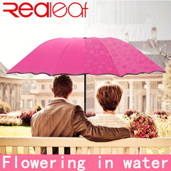 Water Blossom Flowering Folding Manual Umbrella
