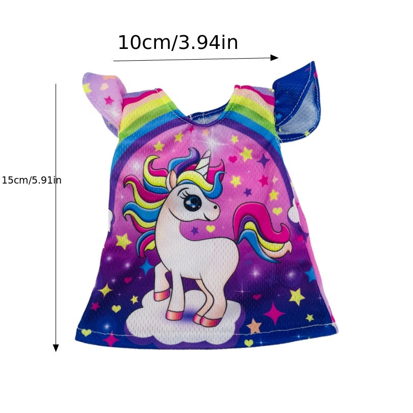 Rainbow Unicorn Dress Fits 25-30 Dolls Birthday Gift