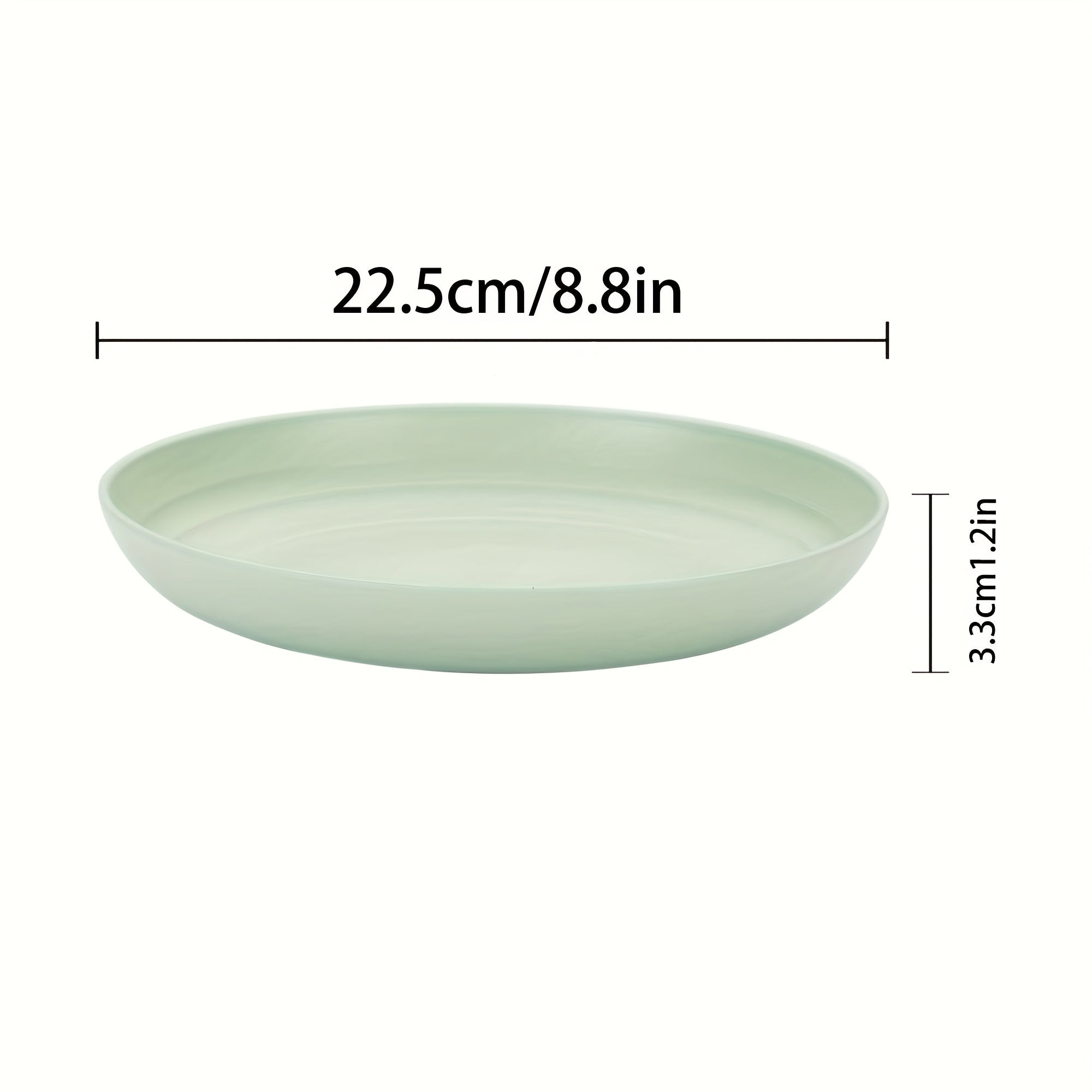 8pcs 22 86 Cm Plastic Dinner Plates Set Pasta Bowls Ramen Drop Resistant