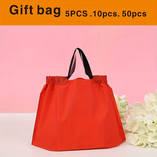 Red Christmas Gift Bag Catering Bread Shop Party Hand Packaging Bag