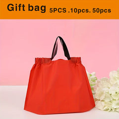 Red Christmas Gift Bag Catering Bread Shop Party Hand Packaging Bag