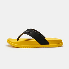 LUOFU Men's Quick Dry Non-Slip Beach Flip Flops Yellow