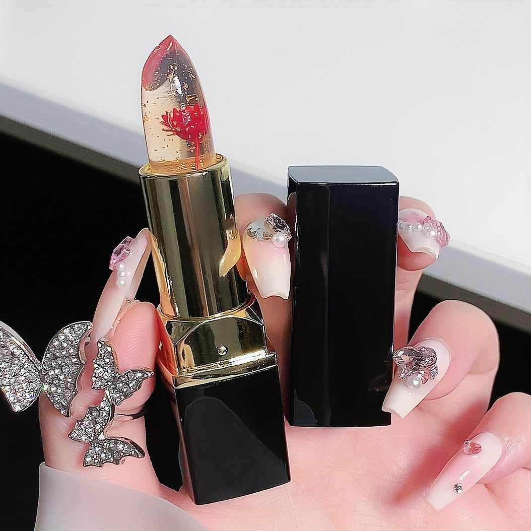 Jewel Jelly Lipstick Lip Balm Color Changing Flower Long Lasting Moisturizing